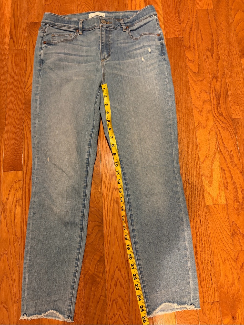 LOFT Light Blue Cropped Straight Jeans